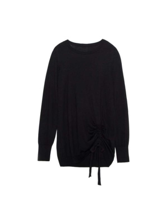 Экстрамягкий джемпер с декоративной сборкой LDK 067 || Джемпер жін. CE LDK067 18С-219СП, р.170-88, black