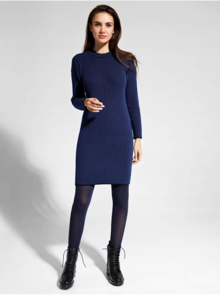 Вязаное платье из пряжи премиальной качества с модалом LDK 064