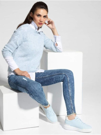 Вязаный джемпер с косами из объемной пряжи с шерстью и мохером LDK 077