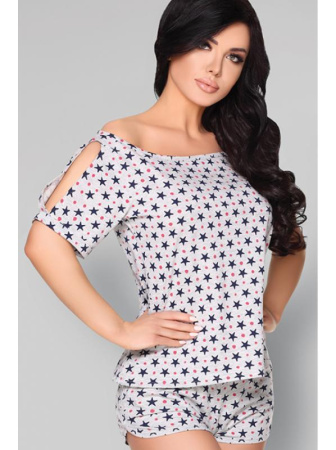 Комплект LivCo Corsetti Mareike Пепельно-черно-красный