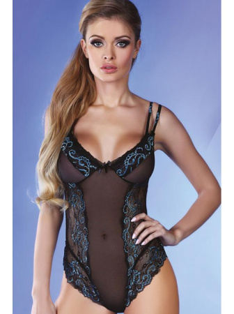 Боди LivCo Corsetti Tenzin Черно-бирюзовый