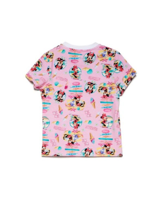 Хлопковая футболка с коротким рукавом и принтом Disney 966 || Джемпер дів. CE DISNEY DD 966, р.104,110-56, pink seasheels
