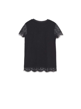 Фактурный топ из вискозы премиального качества с кружевом LD 1033 || Джемпер жін. CE LD 1033, р.170-92, black
