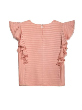 Ультрамодная шелковистая блузка с воланами LBL 908 || Блуза жін. CE LBL 908, р.170-88-94, dusty rose