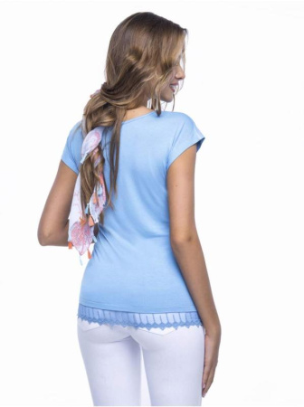 Футболка с кружевом по низу LD 507
