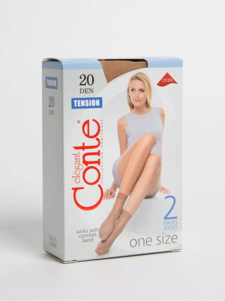 Носки с уплотненной резинкой TENSION 20 (2 пары)