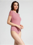 Фактурный боди-топ из вискозы премиального качества с кружевом LBD 1034 || Боді жін. CE LBD 1034, р.164-96-102, deep dusty rose