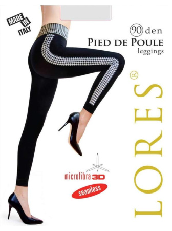 Бесшовные леггинсы LORES Pied de Poule 90, 1/2, nero(чёрный)