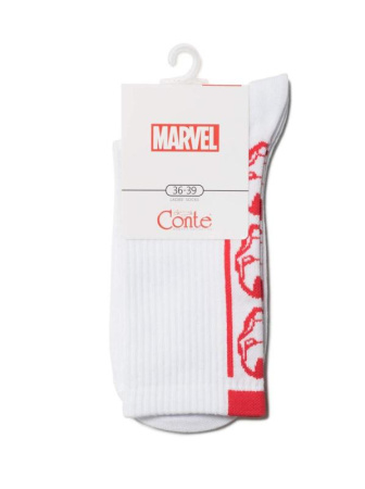 Носки жен. хлопковые Conte MARVEL 19С-116СПМ, р.23-25, 175 белый || Шкарпетки жін. бавовняні CE MARVEL 19С-116СПМ, р.23-25, 178 чорний