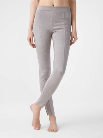Леггинсы из искусственной замши с высокой посадкой DESIRE LUX, р.164-90, silver cloud