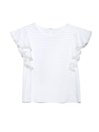 Ультрамодная шелковистая блузка с воланами LBL 908 || Блуза жін. CE LBL 908, р.170-84-90, white Ультрамодная шелковистая блузка с воланами LBL 908 || Блуза жін. CE LBL 908, р.170-84-90, white