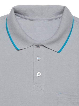 Футболка-поло с контрастной окантовкой MD 944 || Джемпер чол. DW MD 944, р.182-116, ash grey