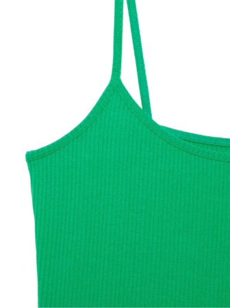 Легкий топ из вискозы в рубчик на тонких бретелях LD 1121 || Джемпер жін. CE LD 1121, р.170-104, green garden