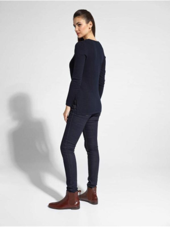 Удлиненный вязаный пуловер с разрезами по бокам LDK 056 || Джемпер жін. CE LDK056 18С-208СП, р.170-88, pastel blue