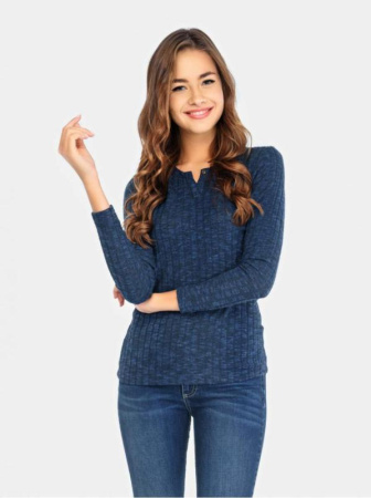 Фактурный джемпер с пуговицей на горловине LD 676