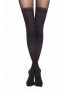 Щільні колготки GALA з імітацією панчіх і ненав'язливим блиском люрексу Lycra, р. 3, Nero