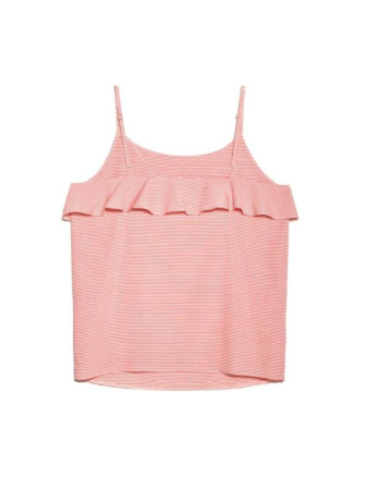 Стильный топ на тонких бретелях LBL 910 || Блуза жін. CE LBL 910, р.170-84-90, white-coral