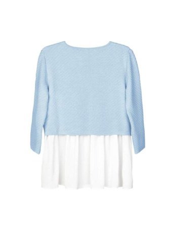 Фактурный вязаный джемпер с имитацией рубашки LDK 028 || ВТЖП Джемпер жін. CONTE ELEGANT LDK028 17С-118СП, р.158,164-88, блакитний