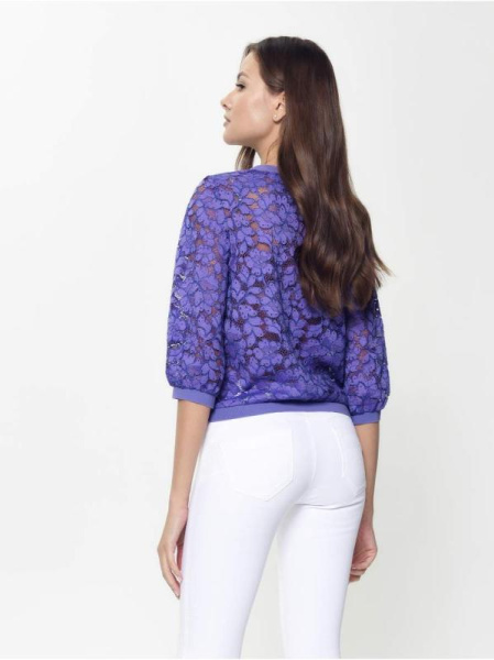 Кружевной джемпер с объемными рукавами LD 904