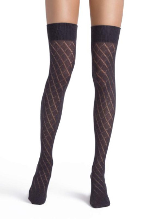 Хлопковые ажурные чулки BIS