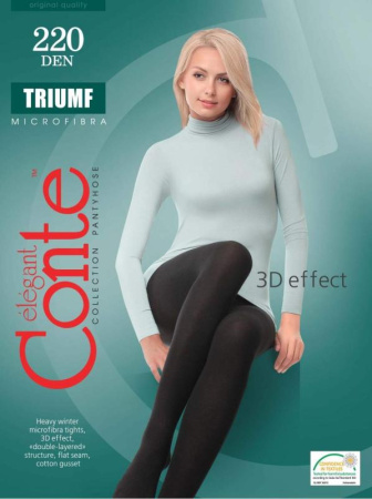 Теплые колготки из нитей микрофибры TRIUMF 220 Lycra, р.3, Nero || Теплі колготки з ниток мікрофібри TRIUMF 220 Lycra, р. 3, Nero