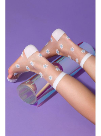 Носки Gabriella Daisy Телесно-бело-голубой