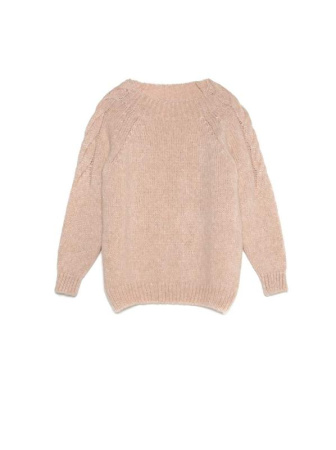 Вязаный джемпер с косами из объемной пряжи с шерстью и мохером LDK 077 || Джемпер жін. CE LDK077 19С-37СП, р.170-88, cream tan