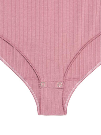 Фактурный боди-топ из вискозы премиального качества с кружевом LBD 1034 || Боді жін. CE LBD 1034, р.164-96-102, deep dusty rose