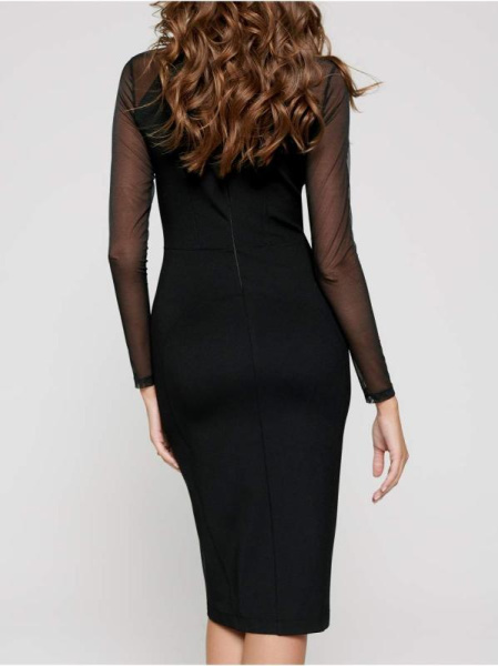 Платье супероблегающего кроя с вставкой из прозрачной сетки LPL 1062