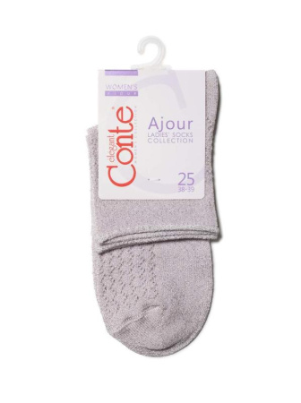 Носки жен. вискозные Conte AJOUR 19С-186СП, р.25, 180 пепельно-розовый || Шкарпетки жін. віскозні CE AJOUR 19С-186СП, р.25, 180 попелясто-рожевий