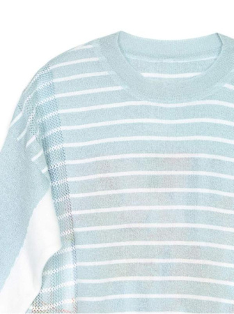 Вязаный джемпер со вставкой из ткани с цветочным рисунком LDK 033 || ВТЖП Джемпер жін. CONTE ELEGANT LDK033 17С-146СП, р.158,164-88, рожевий