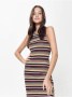 Облегающее платье миди на тонких бретелях LPL 922 || Плаття жін. CE LPL 922, р.170-88-94, black stripes
