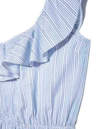 Эффектное платье на одно плечо с воланом  LPL 930 || Плаття жін. CE LPL 930, р.170-92-98, blue-white