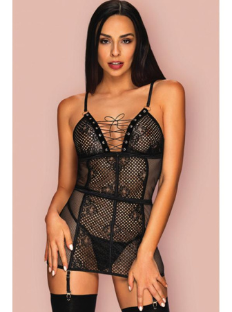 Комплект Obsessive Basitta chemise Черный