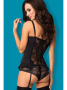 Комплект Obsessive Heartina corset Черный