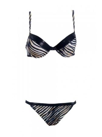 Комплект Samanta Belize - верх от купальника - Бюст с формованной чашкой A474 и плавки - Бикини B100 Черный-капучино