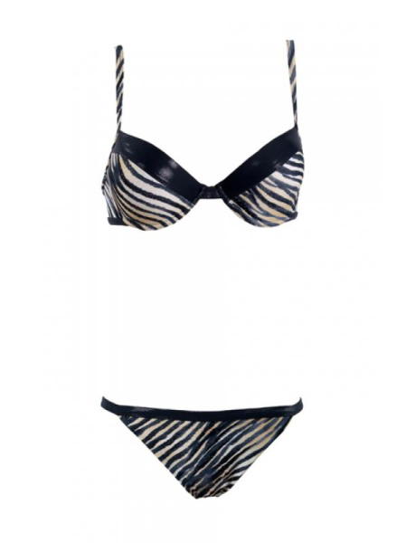 Комплект Samanta Belize - верх от купальника - Бюст с формованной чашкой A474 и плавки - Бикини B100 Черный-капучино