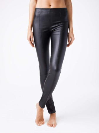 Эффектные леггинсы &quot;под кожу&quot; с высокой посадкой GLORY NEW, р.170-92-98, Nero