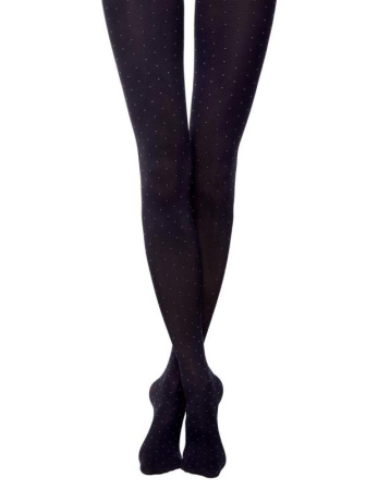 Колготки с рисунком &quot;точки&quot; POINT Lycra, р.4, Nero