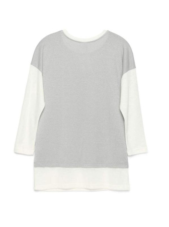 Комбинированный джемпер со спущенной линией плеча LD 629 || ВТЖ Джемпер жін. CELG LD 629, р.170,176-88, сірий